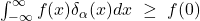 \int_{-\infty}^\infty f(x) \delta_\alpha (x) dx  \ \geq \ f(0)