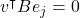 \bm v ^\intercal B \bm e_j = 0